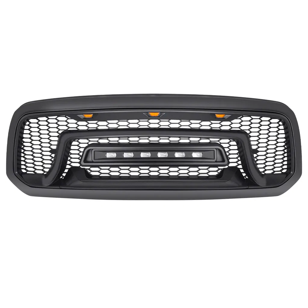 AMDEBA00101 – AMERICAN MOD Grille, With Light Cutouts Matte Black ABS Plastic With Super Bright Off-Road LED Light Ba...